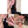 Elegant Flower Pearl Drop Earrings With Rhinestone Detailing For Women