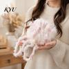 Soft Crochet Thread 33M Faux Fur Blend Yarn, Fuzzy Mohair Yarn for Durable Roll Knitting, DIY Sweater Scarf Hat Weaving Colorful Craft Beginners