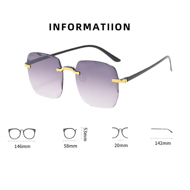 Fashion Rimless Cut Edge γυαλιά ηλίου Γυναικεία γυαλιά ηλίου ντεγκραντέ Καλοκαιρινά αλεξήλια Διάφανοι πολύχρωμοι φακοί Γυναικεία γυαλιά ηλίου