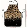 Kitchen Apron 1pc A-Apron Printed with Fashionable Black And Golden Leopard Patterns, Suitable for Men And Women To Use In The Family Kitchen