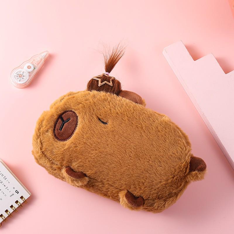Capybara Pencil Case for Students: Large Capacity, Multi-layer Design