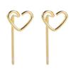 Heart Shaped Stud Earrings Shiny Stylish Exquisite Design Alloy Fashionable Stud Earrings for Daily Use Party Gold