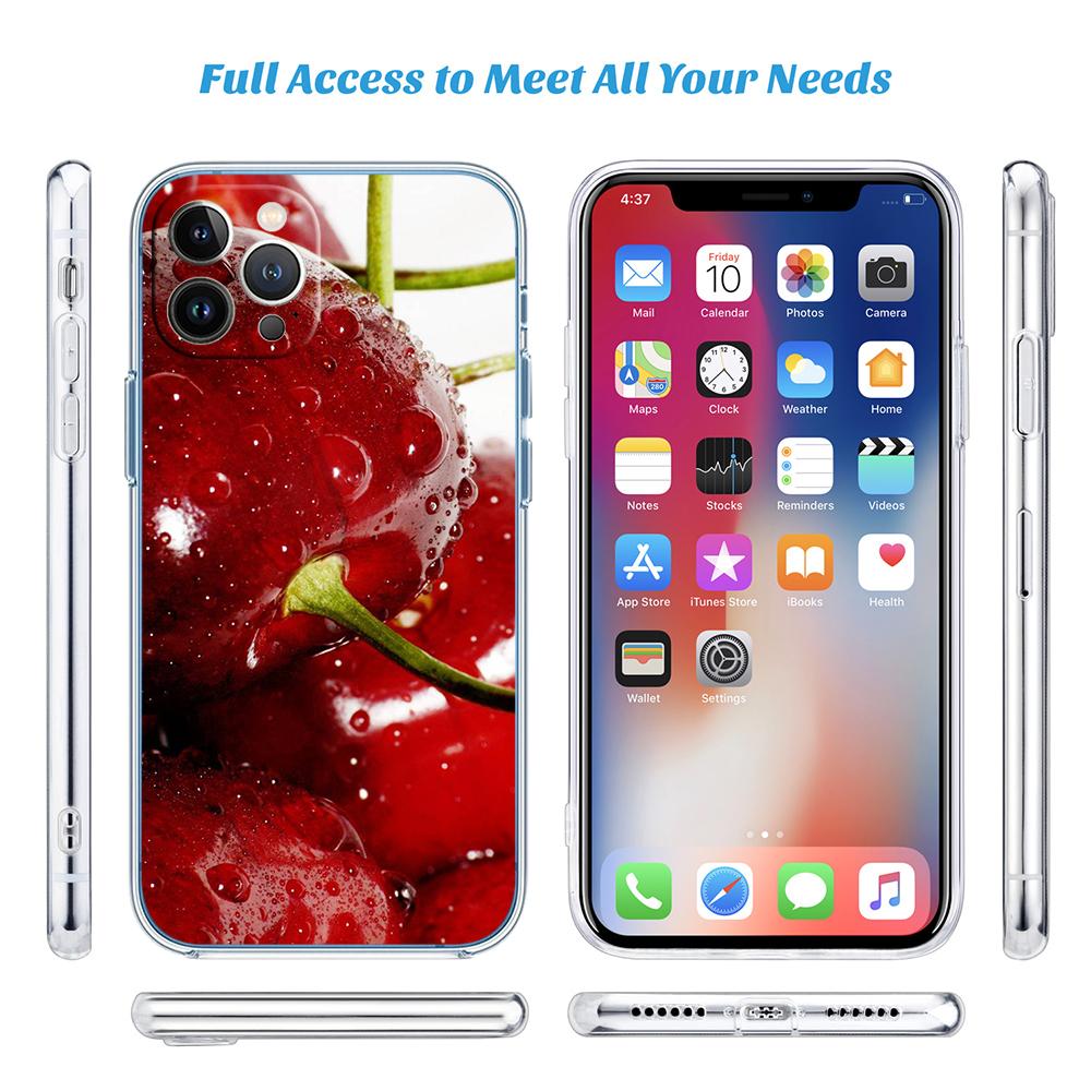 LO24 Cherry fruit Transparent Phone Case for Motorola Moto G40 G04 G05 One Ace Action Fusion + Plus Hyper Macro Vision Zoom