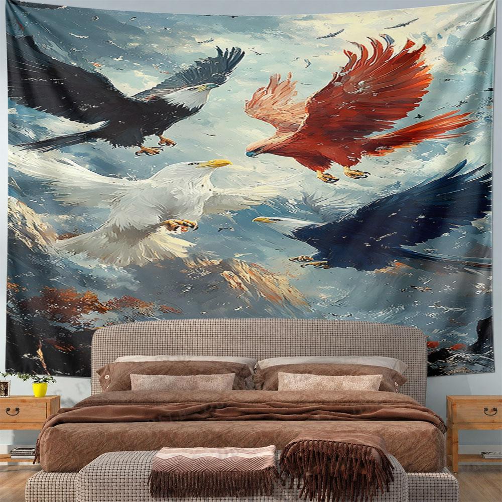"Majestic Eagles in Flight" Pattern Wall Hanging Tapestry Decorative Tapestry Home Decor for Bedroom and Living Room