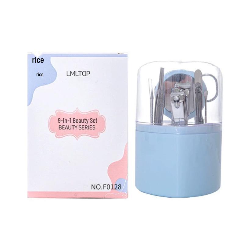 LMLTOP 9-Piece Beauty Manicure Set with Tweezers, Nail Clippers, and File F0128