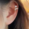 1pcs Silver Ear Bone Nail Earring for Women Stylish Wing Jewelry with Zircon