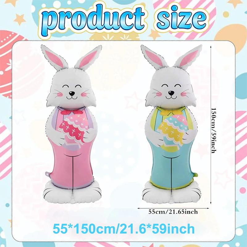 Needoh Large Easter Standing Balloon For Happy Easter Day Party Decorations 150cm Bunny Easter Egg Balloons Kids Party Favors