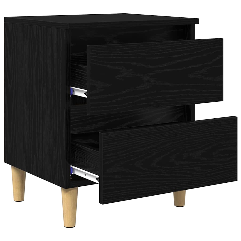 Nightstands 2 pcs Black Oak Effect 40 x 35 x 50 cm
