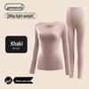 Women's Cashmere Silk Thermal Underwear Set - Seamless, Slim Fit, Round Neck for Autumn/Winter.