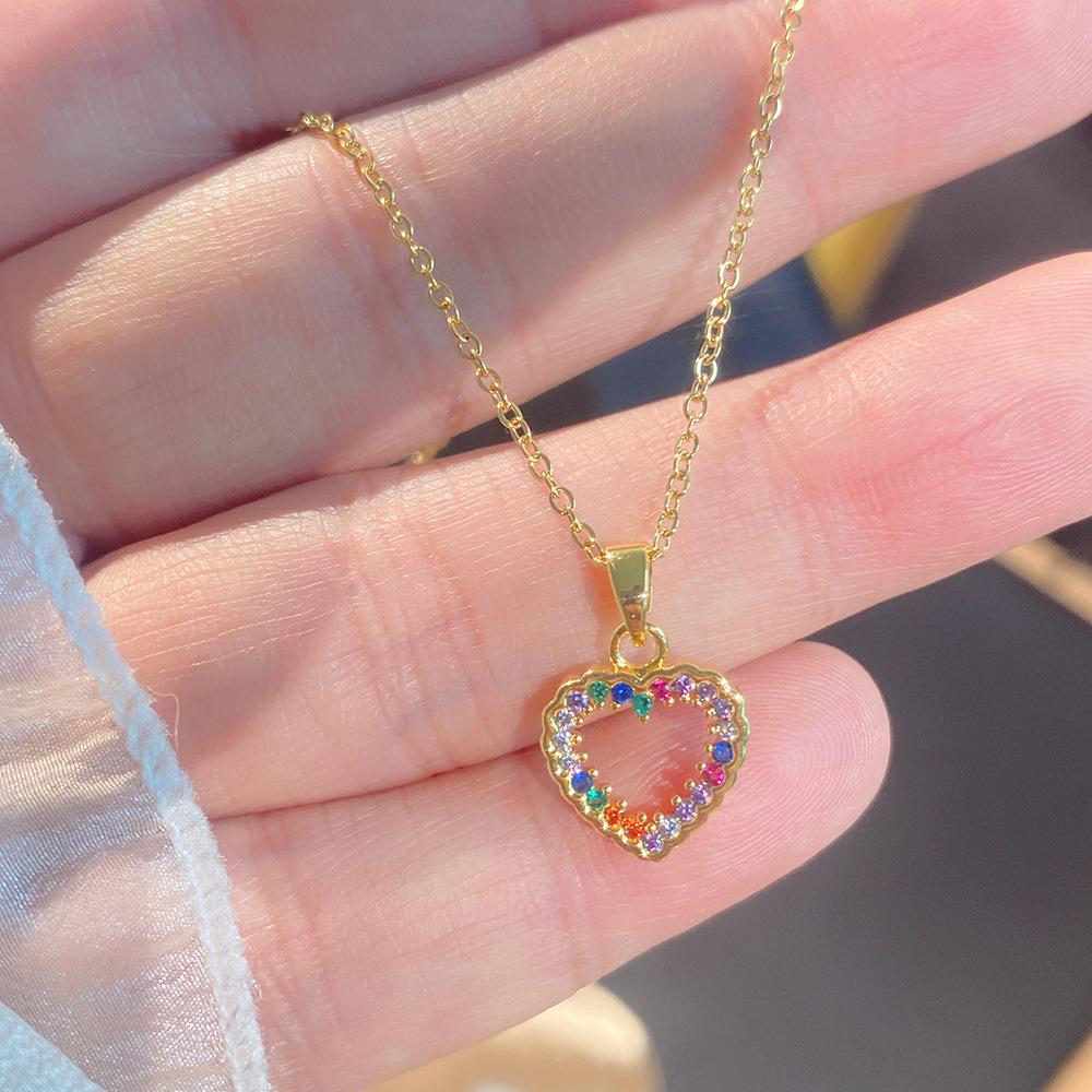 Light Luxury Full Diamond Inlaid Zircon Titanium Steel Clavicle Chain Fairy Versatile Delicate Necklace Gift for Girlfriend