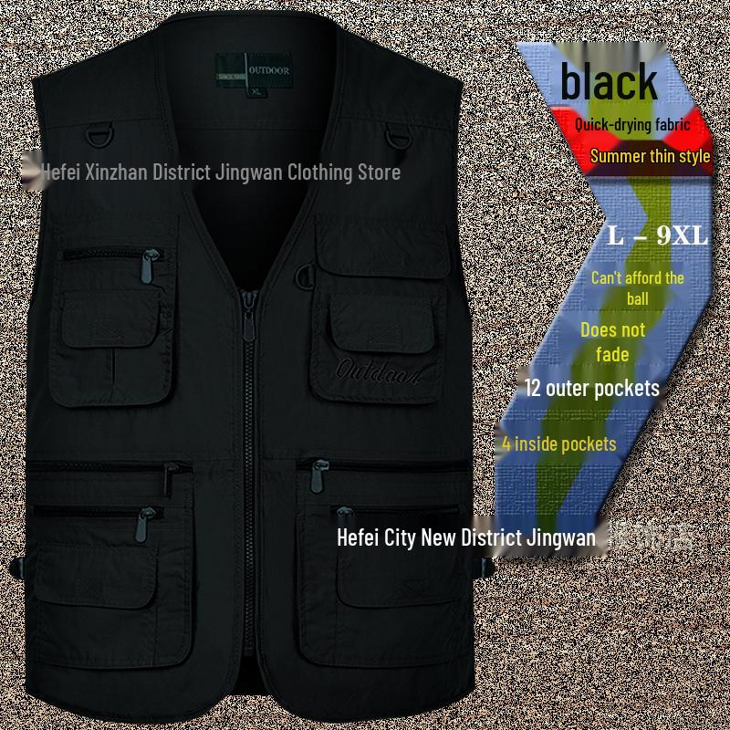 Men's Summer Mesh Multi-Pocket Fishing Vest – Outdoor Lightweight Sleeveless Jacket