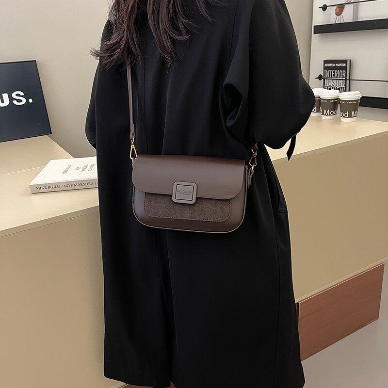 Retro simple and atmospheric fashion tofu bag autumn and winter versatile small square bag niche shoulder messenger bag