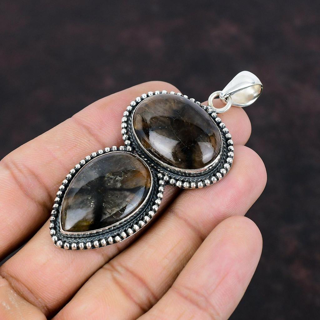 Chiastolite Pendant Latest Design Jewelry 925 Sterling Silver Pendant Gemstone Handmade Jewelry Vintage Pendant Gift For Her Elegant Pendant