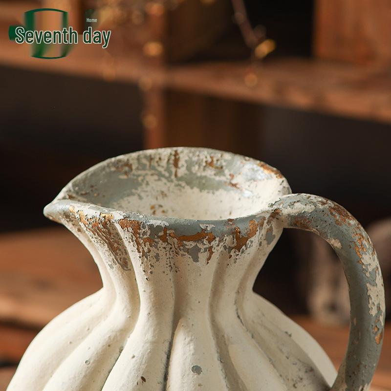 Wabi-sabi Vintage Kettle-Shaped Zen Vase for Dried Flowers