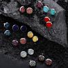 Hicarer 32 Pairs Round Druzy Stud Earrings Bohemian Round Stud Stainless Steel Pierced Earrings Jewelry for Women Graduation Gift