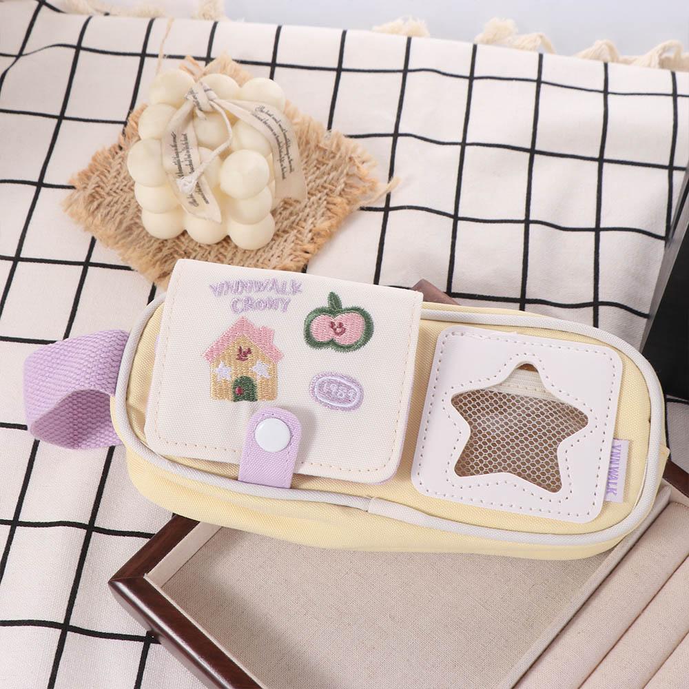 PVC Display Y2K Cartoon Stationery Bag Embroidery Ins Pencil Pouch  Kids Children