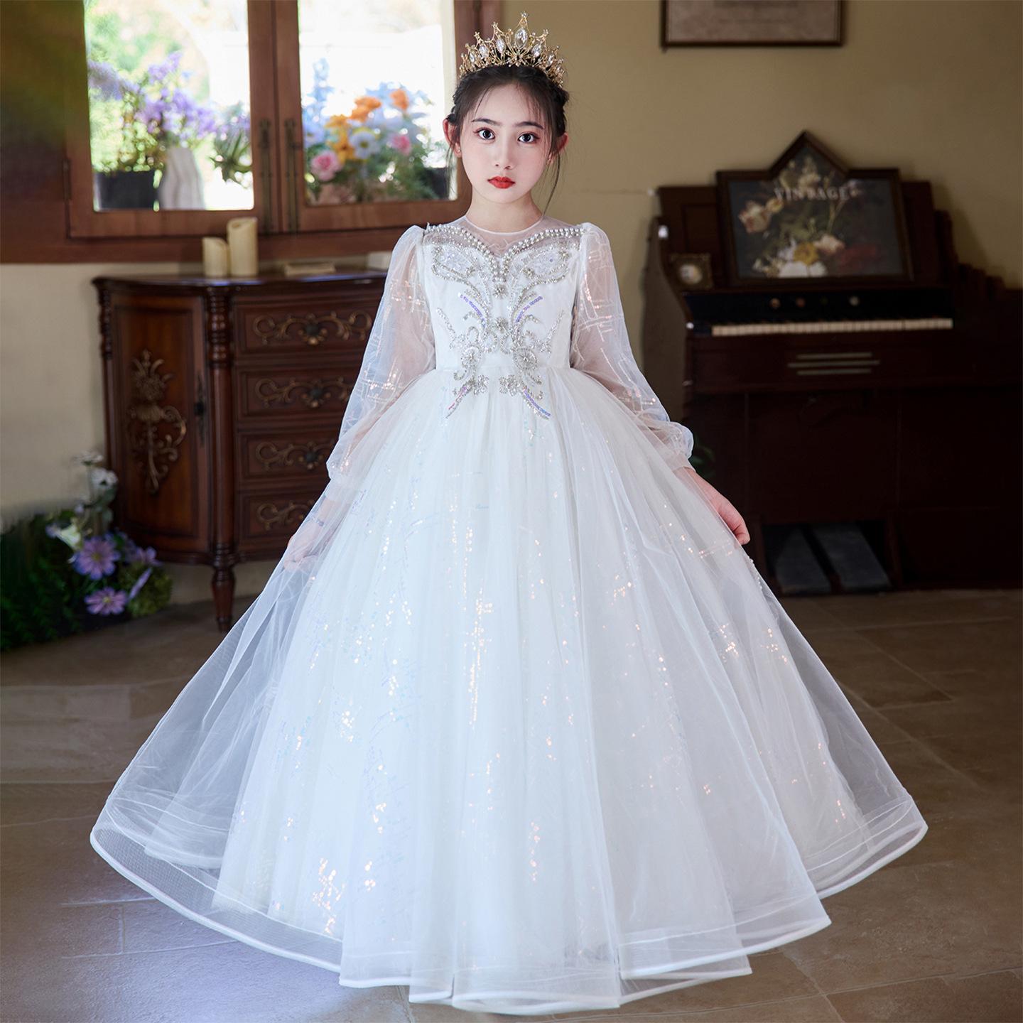 

Девочки Высококлассное Модное Формальное Платье - Детское Свадебное, Подиумное, для Вечеринки по Случаю Дня Рождения и Костюм Принцессы 120 cm белый