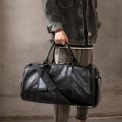 Men's Travel Bag Genuine Leather Casual Hand Luggage Bag High Capacity Fitness Bag Shoulder Shoe Pocket For 18 Inch Laptop