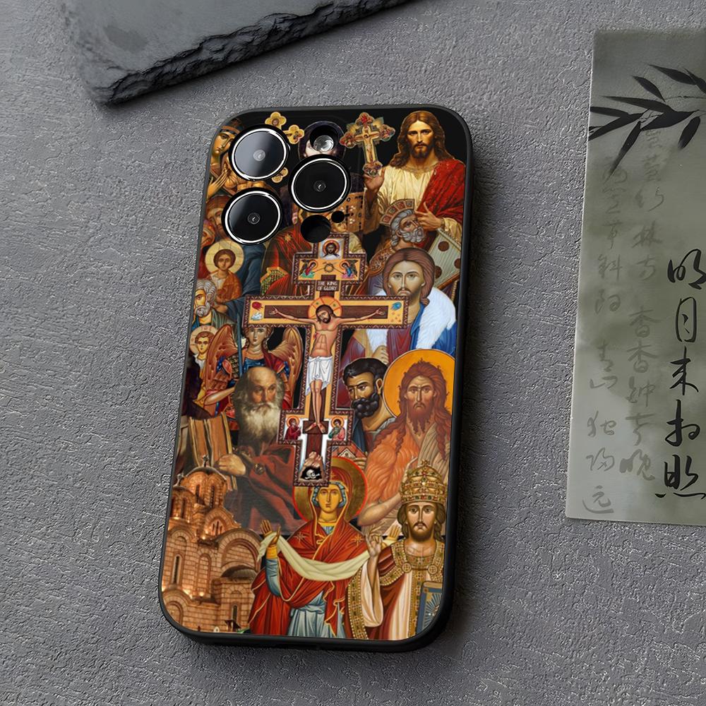 Orthodox Cross Icon Church Phone Case For Iphone 16 17 11 15 14 13ProMax 12 Pro Xs Max Mini Xr 8 6s Plus Funda Covers