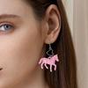 Cute Unicorns Earrings Acrylic Ponies Heart Pendant Ear Rings Fashion Jewelry Unique Accessories for Women and Girls