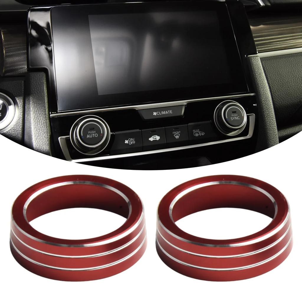 Colorful Aluminum AC Knob Control Knob Ring Cover For Honda Civic 2016-2024 10th Gen Car Interior Modification Accessories