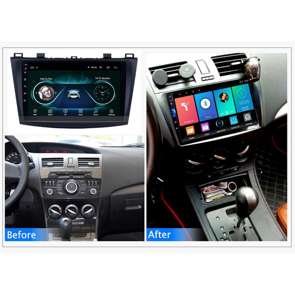 Android Bilradio For Mazda 3 2010-2013 Multimediaspiller Hovedenhet Stereo GPS-navigasjon BT WIFI 1+16GB