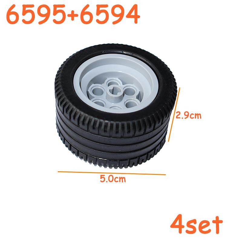 Tire Wheel Cross Hole Set Car Truck Wheels Hub Technical Bricks MOC Motorcycle Tyre & Rim Construction Building Blocks
