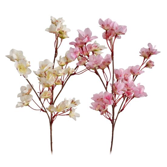Artificial Peach Blossom Realistic Fake Silk Flower Stem Home Office Wedding Party Faux Flower Table Centerpiece Decoration