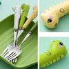 Scratch Resistant Anti-rust Toddler Utensil Stainless Steel Cartoon Dinosaur Children Fork Spoon