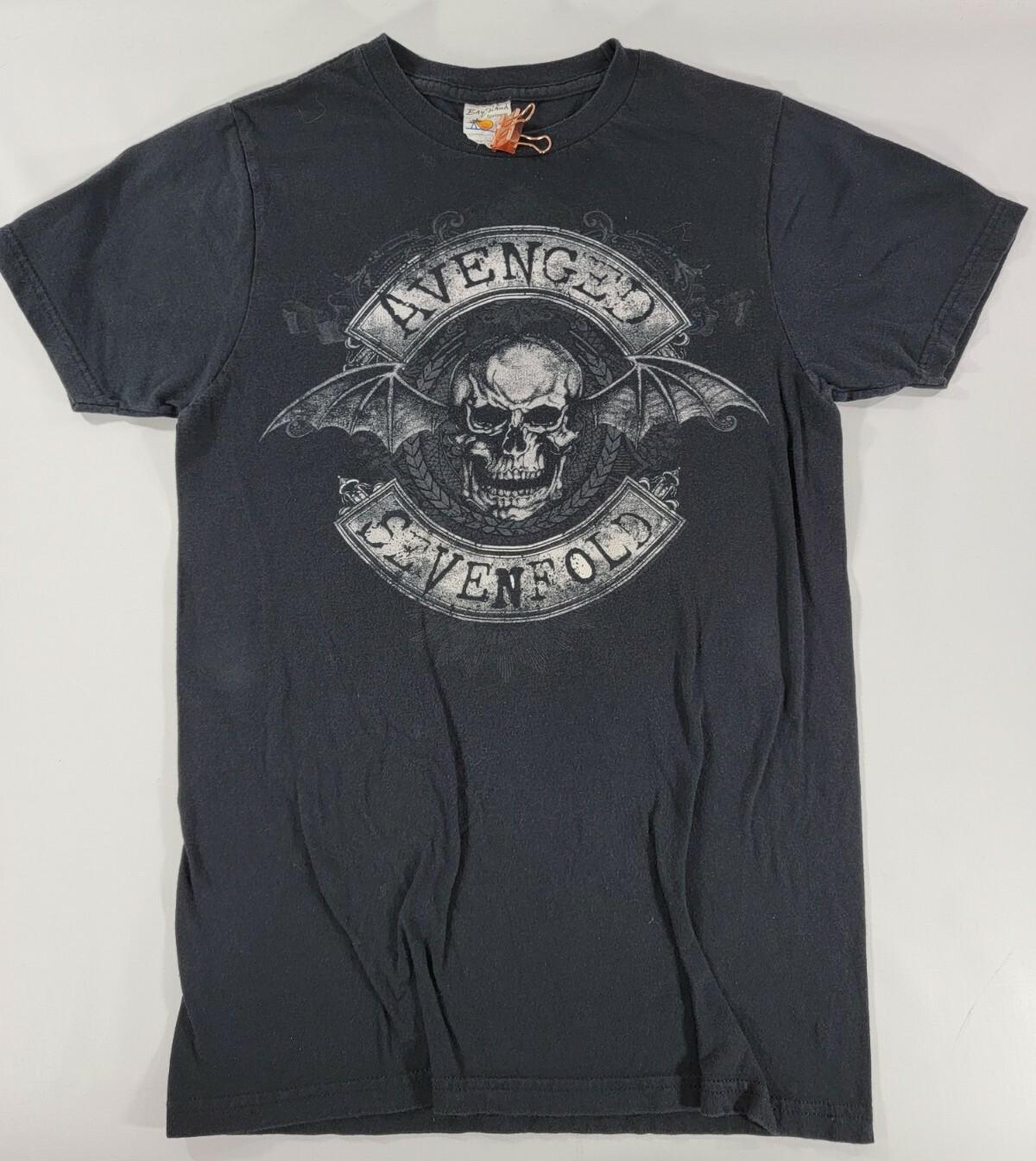 Avenged Sevenfold Metal Batwing Skull Crest Dual Sided Graphic Men s S Shirt XL