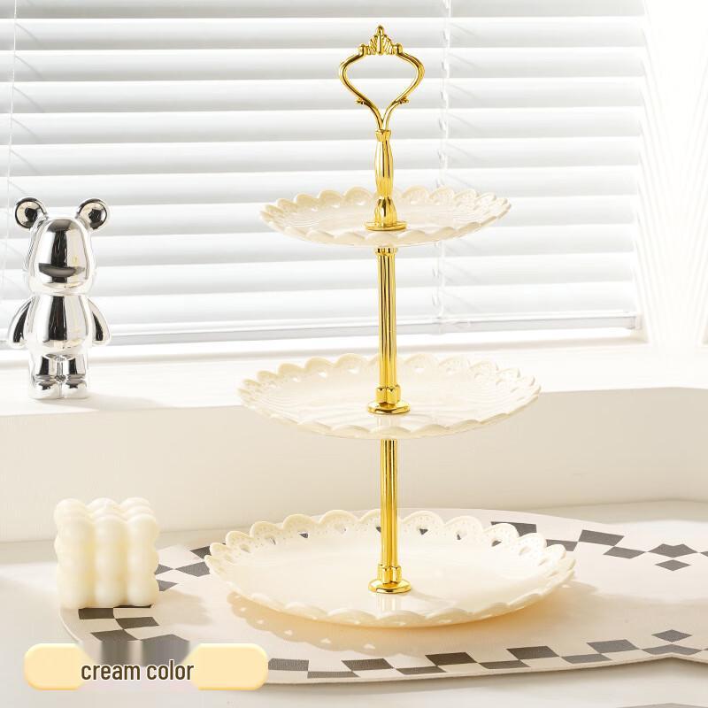 Пластиковая трехъярусная подставка для фруктов и десертов в европейском стиле ZK