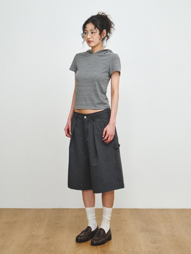 Peullijeupeulojegteu Grid Check Bermuda Pants, Black