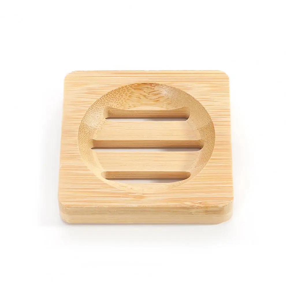 Soap Box Holder High Durability Not Easily Deformed Soap Dish Easy To Clean Bamboo Case Tray Decorative Wooden Soap Drain Holder