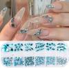 3D Nail Art Rhinestones 12-Grid Super-Shiny Flatback Rhinestones Decorative Nail Art Adhesive Multiple Shapes Diy Nail Designs