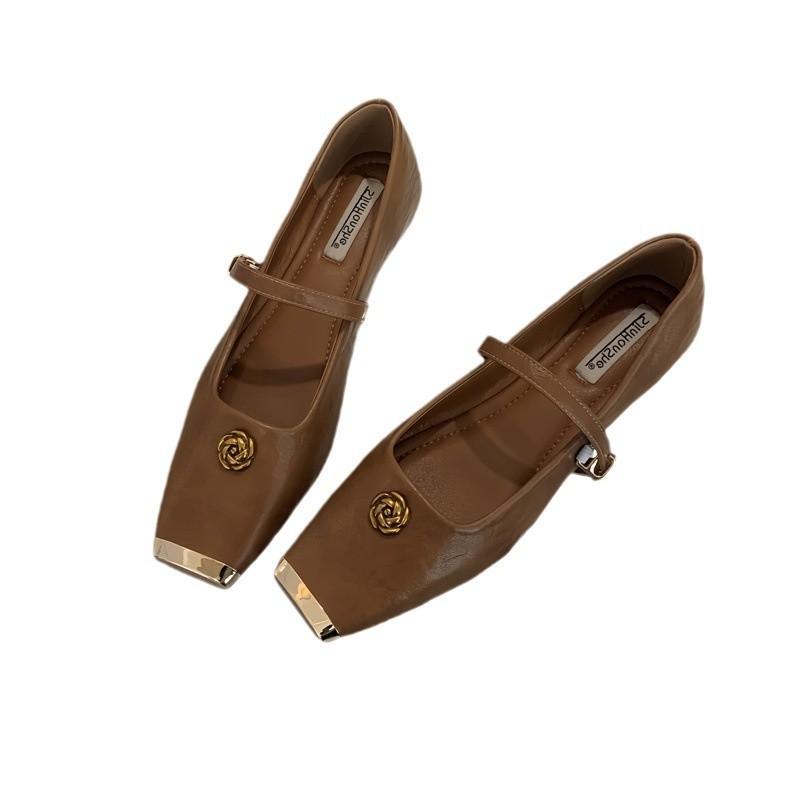 2025 Spring New Square Head Single Shoes with Temperament Retro Evening Shoes High Sense Small Fragrant Mary Jane Shoes