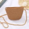 Summer blank straw bag handwoven bag creative bucket beach bag parent-child outdoor travel storage messenger bag