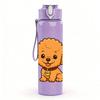 1PC Puppy Dog Pet Cute Cartoon 750ml Color Plastic Sports Water Bottle Leakproof Flip Straw Lid Suitable for Sports Office Home Use