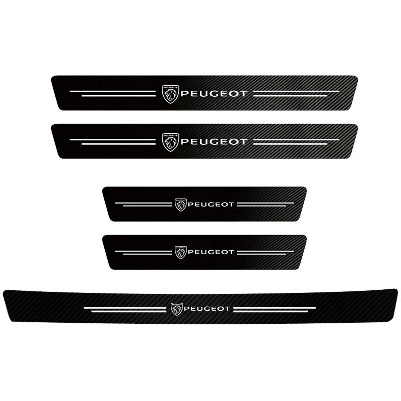 1/4/5Pcs High-quality Carbon Fiber Car Door Sill Protector Sticker For Peugeot 3008 308 2008 207 508 607 206 301 408 5008 4008