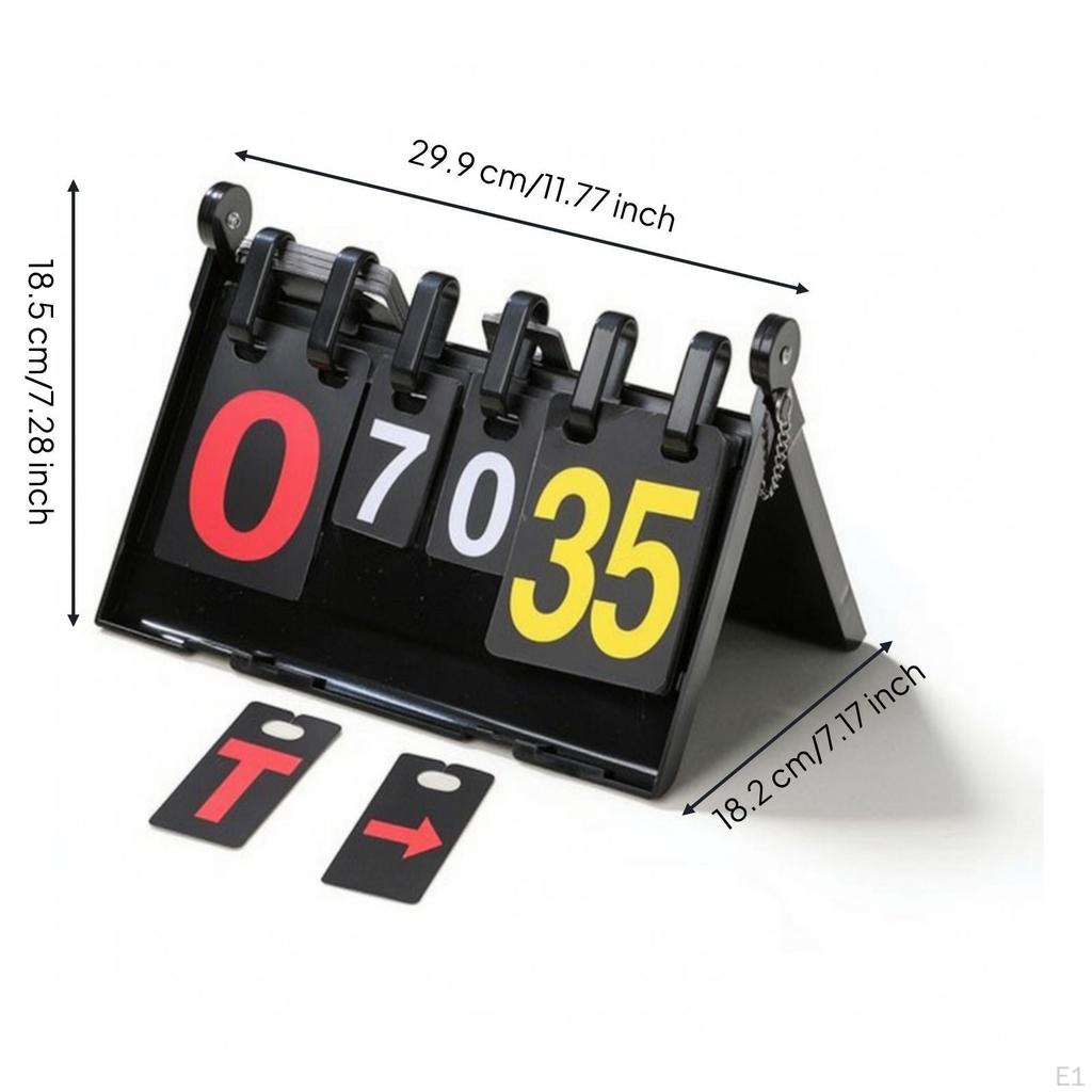 Portable Scoreboard with Easel Stand Foldable Manual Flip Tabletop for Referees, Coaches,