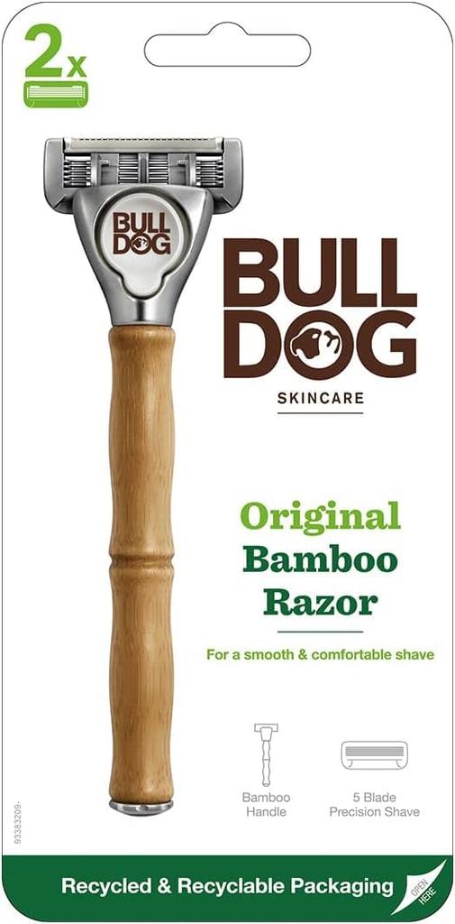 Bulldog Original Bamboo Holder with 2 Replacement Blades for Razor 5-blade Men's
