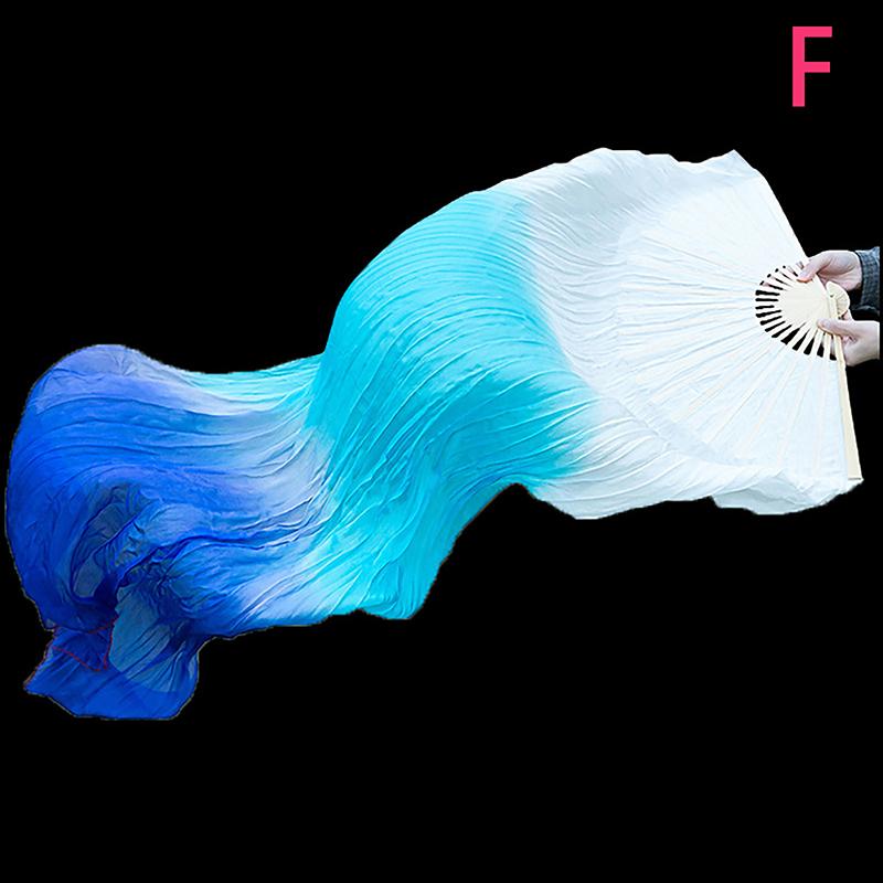 Prawa ręka 150 cm długości wachlarz do tańca Sprzedaj Pani Belly Gradient Color Dancer Ćwicz długie imitacje rekwizytów tanecznych Jedwabne wachlarze