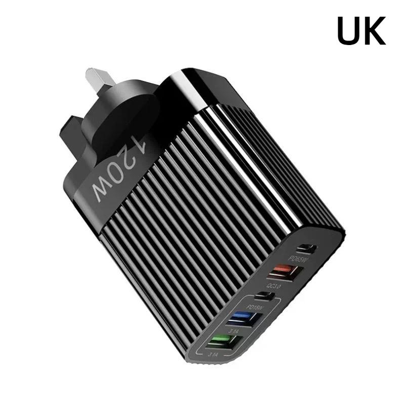 120W Schnellladegerät Mit 3 USB-A Und 2 USB-C Ports Hohe Ladegeschwindigkeit Für Reisen Home-Office-Nutzung Für Smartphones Tablets