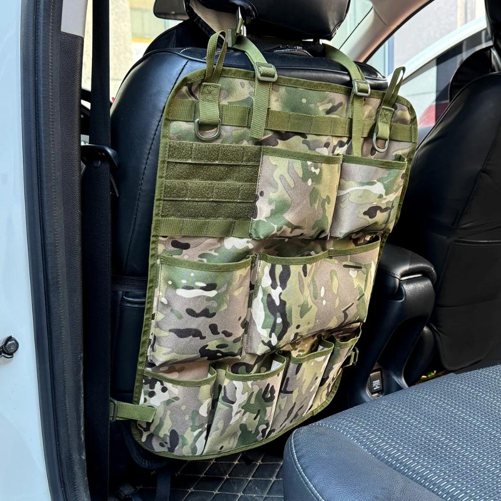 Car Seat Storage Organizer Seat Back Storage Bag Tactical Camo Hanging Bags Car Stowing Tidying Pocket Interior Accessories