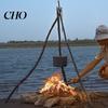 Outdoor Campfire Stand Tripod Board with Chain, Turn Branches into Tripod, Stainless Camping Cooking Steel Support Plate, Portable Accessories