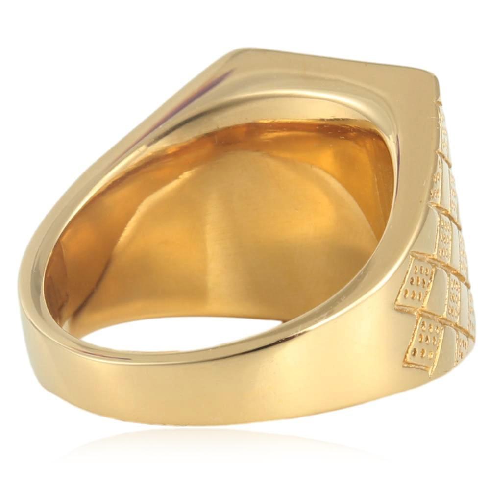2026 European and American Fashion Square Diamond Ring Agate Rhombus Ring Domineering Retro Ring