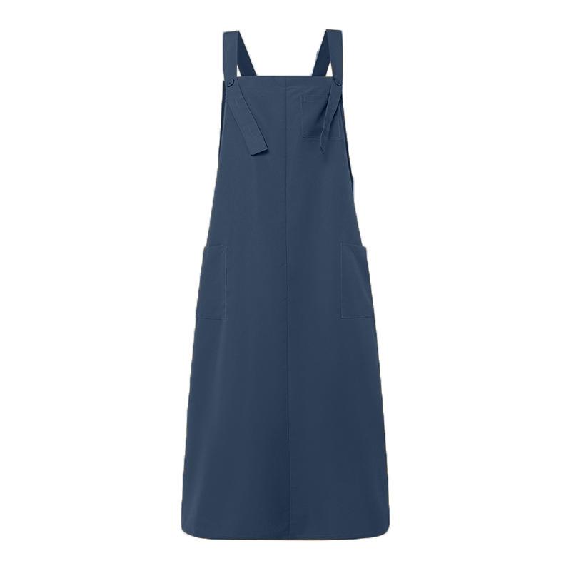 ZANZEA Womens Casual Square Collar Pocket Slit Sleeveless One-Piece Dresses