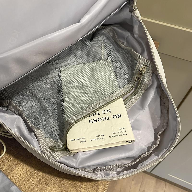 Student Schoolbag Women's Solid Color Computer Travel Backpack Large Capacity Backpack