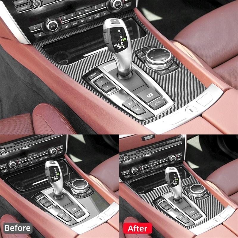 Carbon Fiber Interior for BMW 5 Series GT5 F07 2010-2017 Accessories Car Central Control Gear Shift Panel Trim Cover Stickers