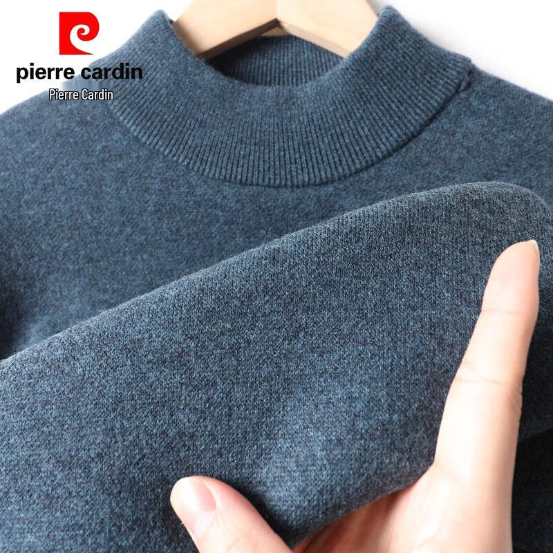 Pierre Cardin Men's Heavyweight 100% Wool Mock Neck Sweater