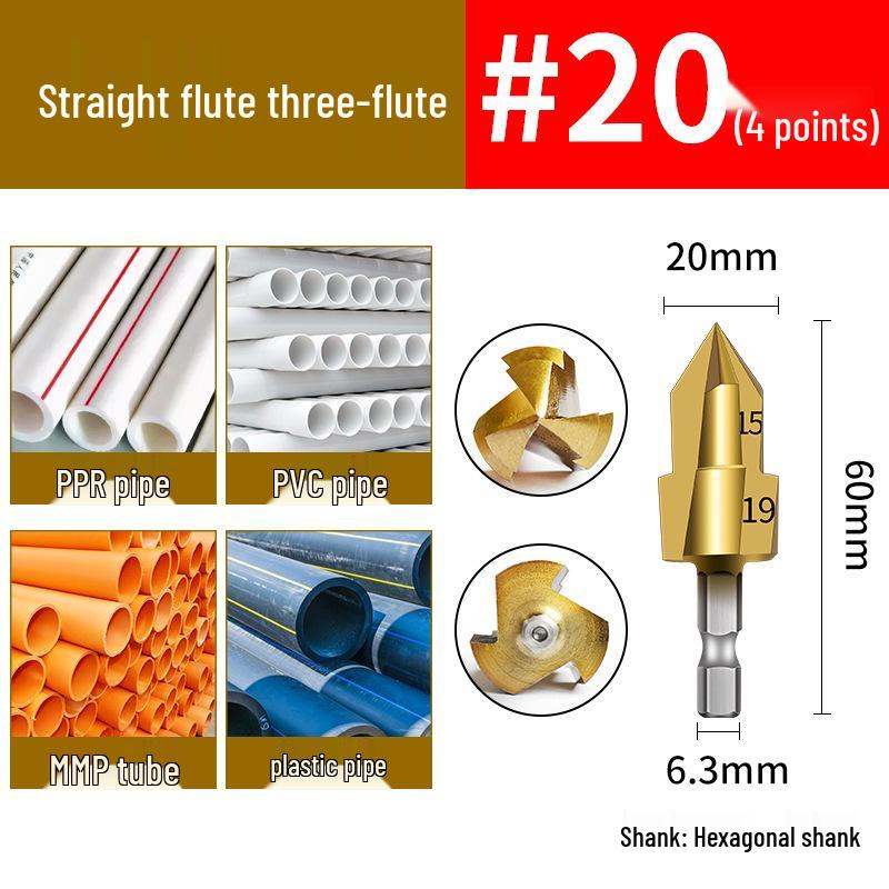 PPR T-Drill Bit Set: 20/25/32mm Water Pipe Repair Reamer for Hole Opening